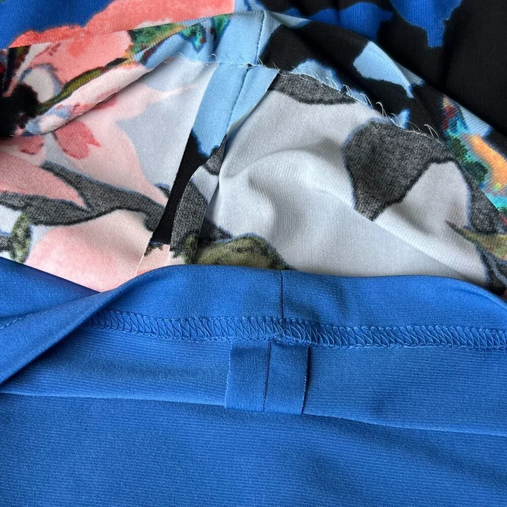 CACHE Midi Floral Print Diamond opening neck line Sheath Stretch Dress SIZE M - Picture 12 of 16